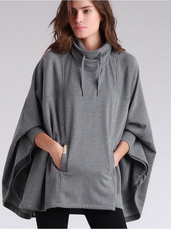 UGG Tops - UGG Funnel Neck Pichot Oversized Poncho Size M/L Loungewear Sweatshirt Gray